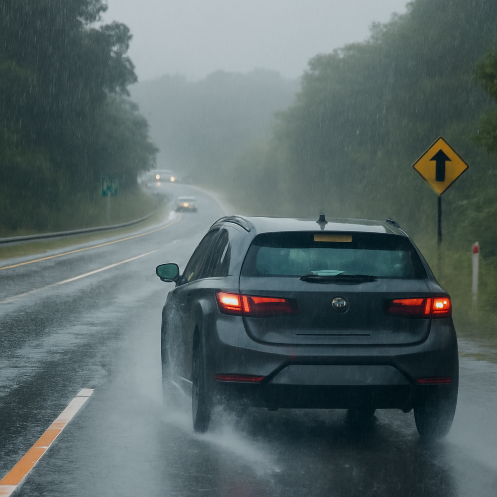 Aquaplanagem na rodovia: como poças de água tiram o carro do controle e quais critérios práticos reduzem o risco